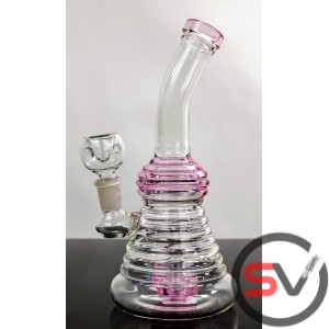 RIBBED ROUND GLASS WATER PIPE 8inch